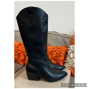 ❣️🆕Madden NYC Women's Embroidered Tall Western Black Boots❣️